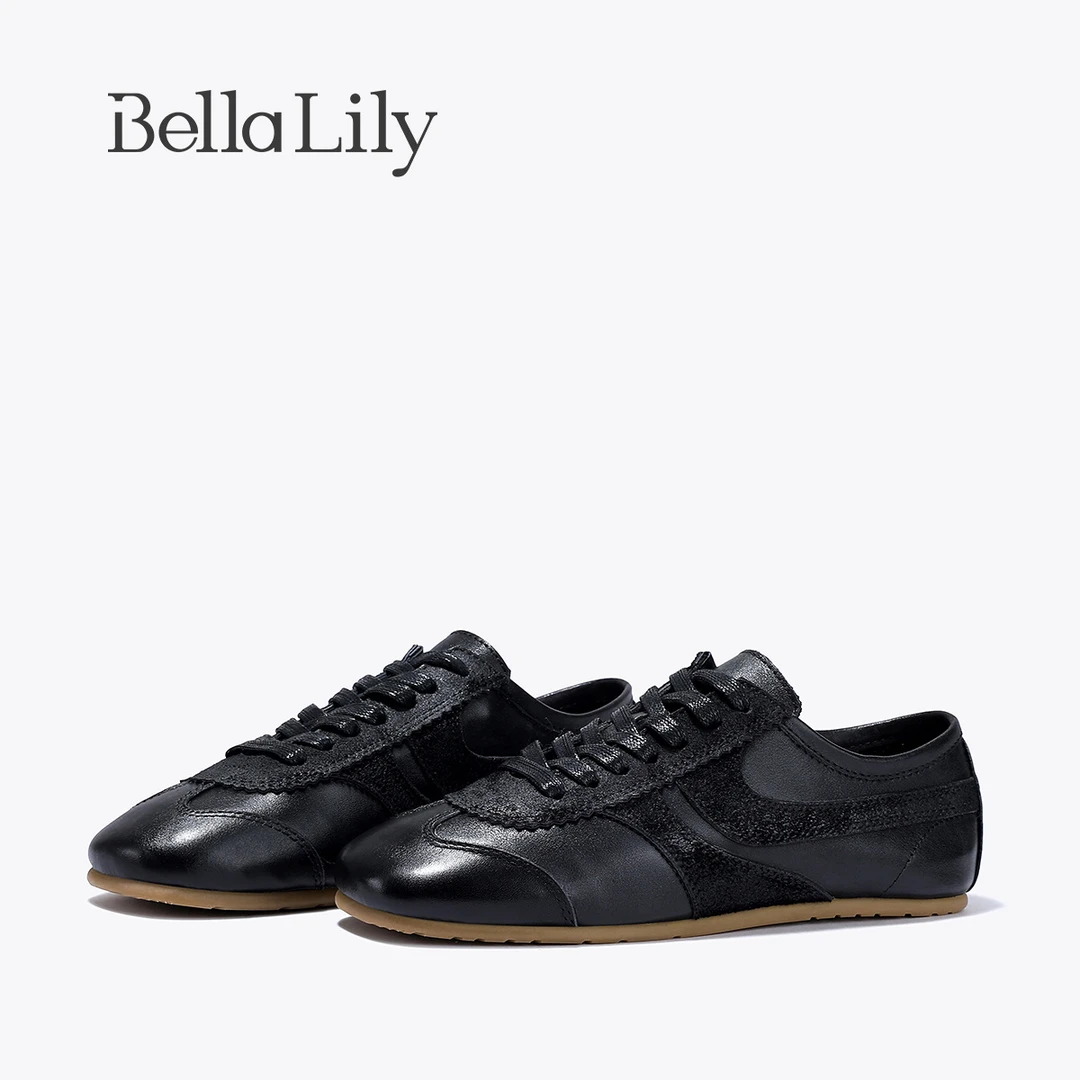 BellaLily2025夏季复古高级感德训鞋轻便百搭阿甘鞋ins风休闲鞋潮
