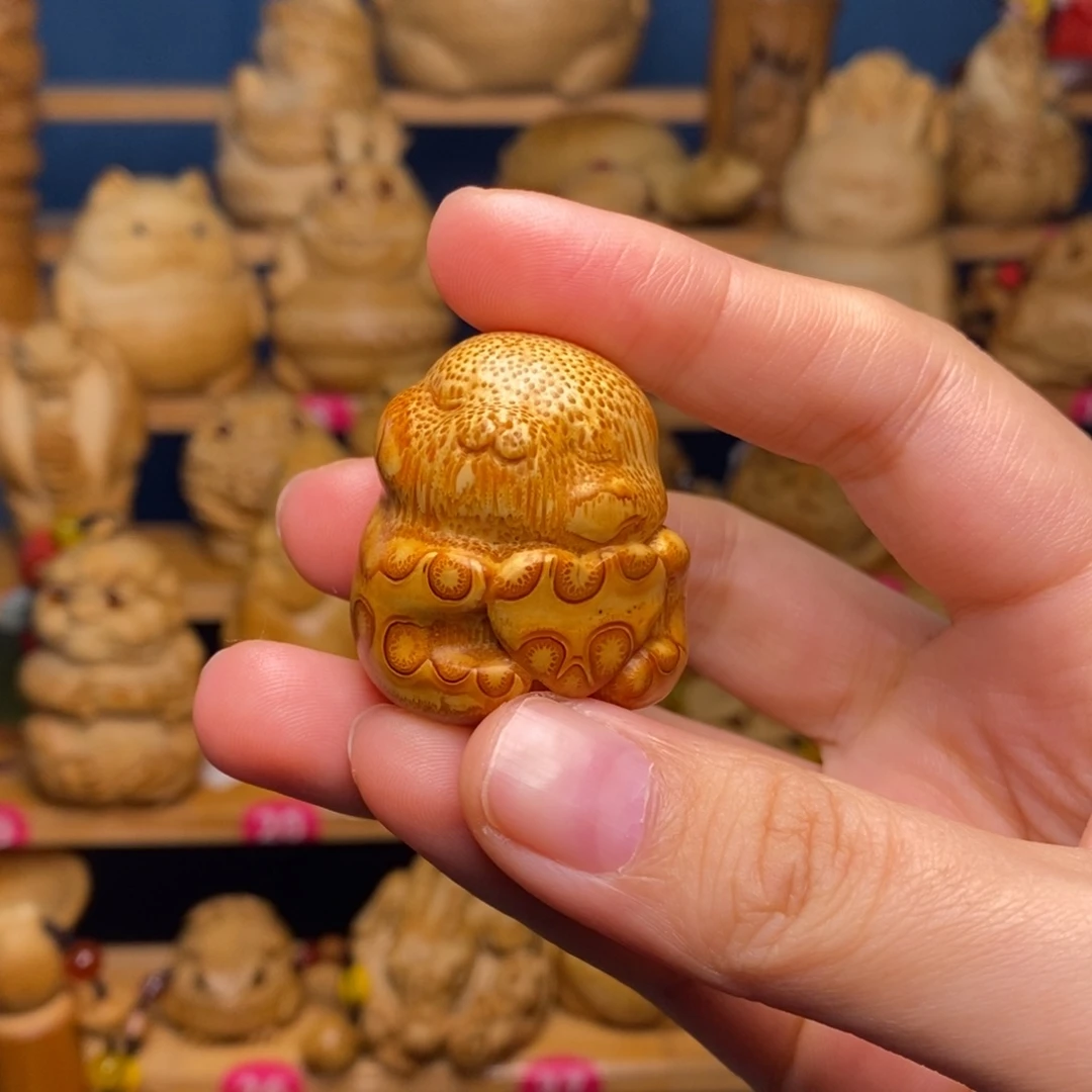 竹兔子竹雕手把件