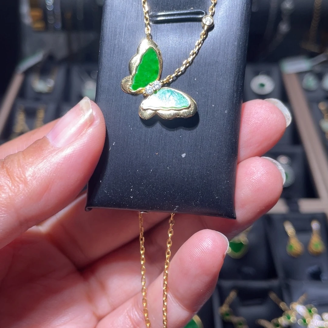 翡翠银S925镶嵌颈饰