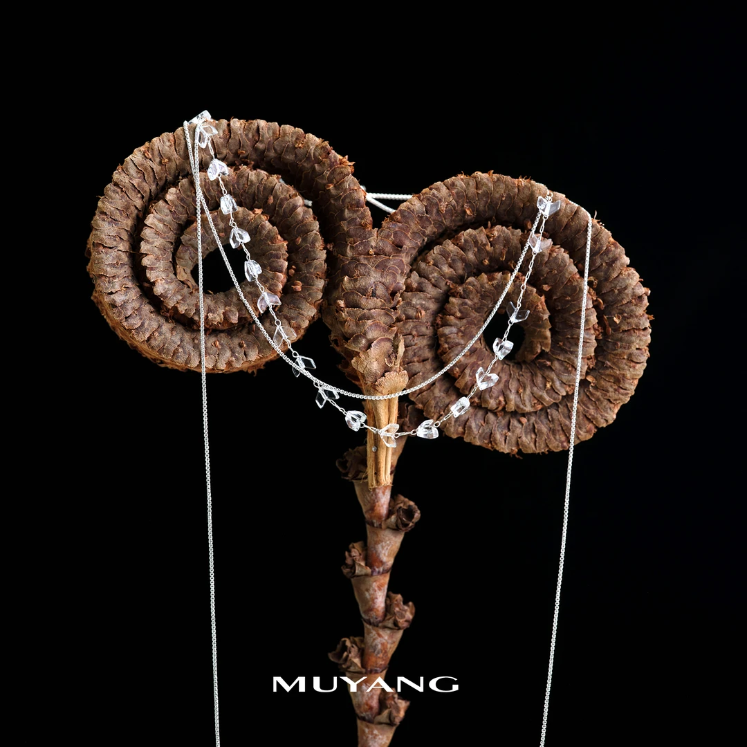 muyang/慕阳 铜合金琉璃项链 时尚长款百搭纯手工晞澈项链小众