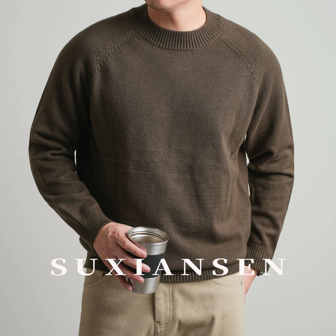 【素先森】2025冬季莱赛尔抗起球插肩袖毛衣打底衫DDM8019