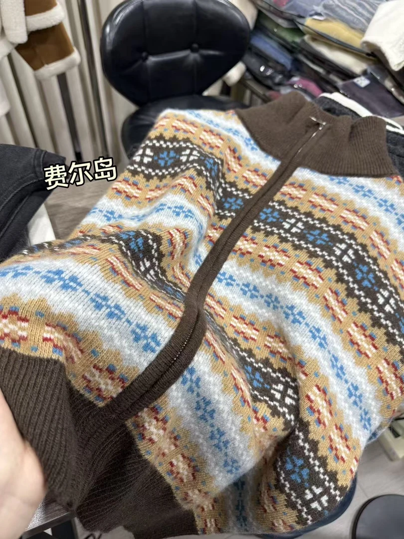 米蓝家名殿~巨好穿~费尔岛提花开衫0027