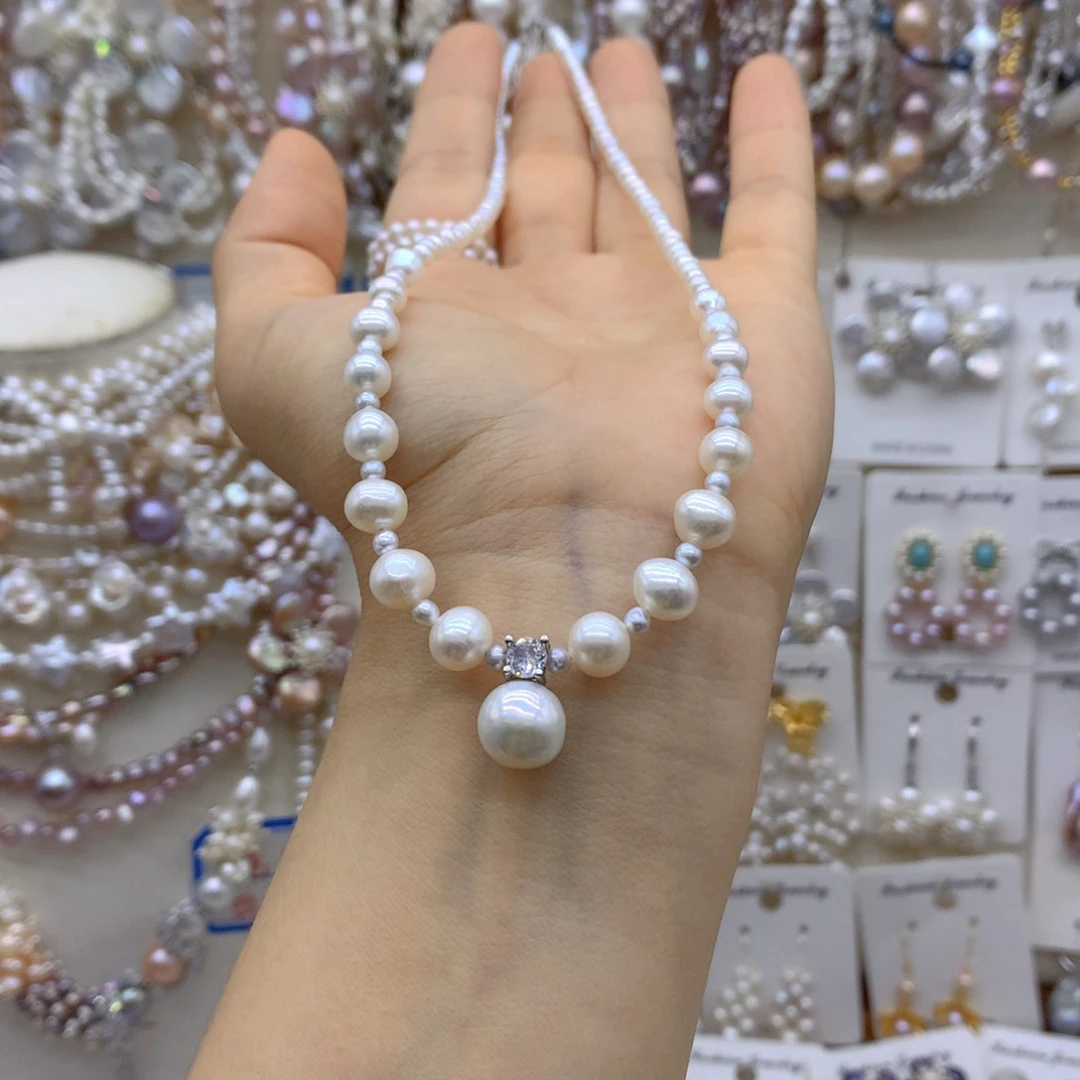小***莉合金淡水珍珠耳饰项链