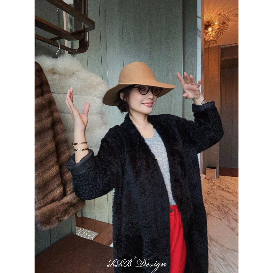 RRB Design西班牙进口lacon拉贡泰迪卷皮毛一体皮草外套