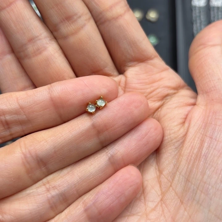 翡翠银S925镶嵌耳饰