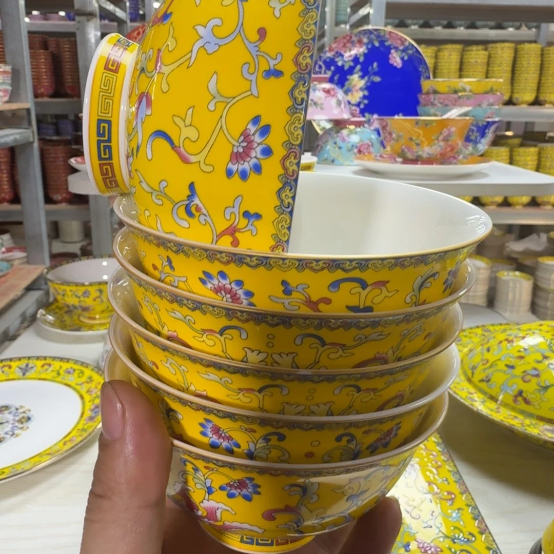 景德镇珐琅彩餐具6个