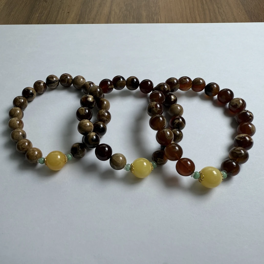 【小宝溯源】原创溶洞琥珀单圈手链 多样性发一件 约13mm 528XBXR