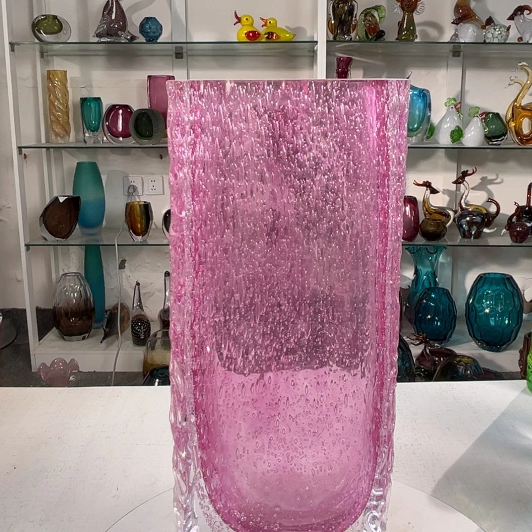 幻彩琉璃花器纯手工制作高度32