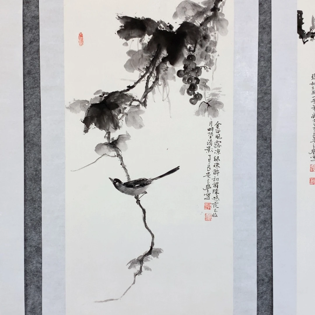 国画花鸟作品写意