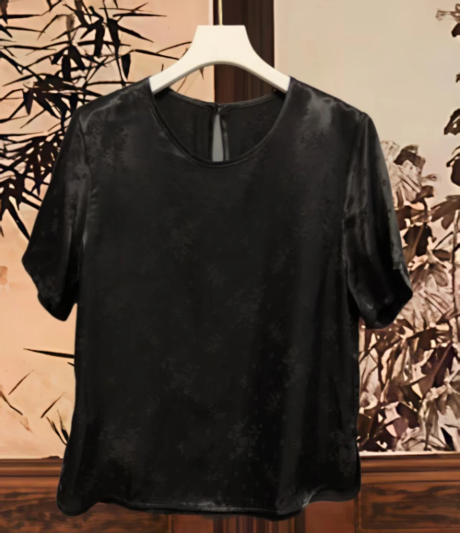 316夏季新款清凉透气萝孔提花小衫