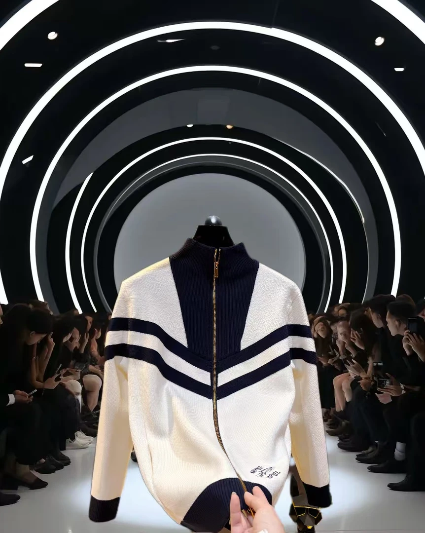 【Y】2025高级轻奢男装针织毛衣外套加厚版本老钱风开衫拉链款78117