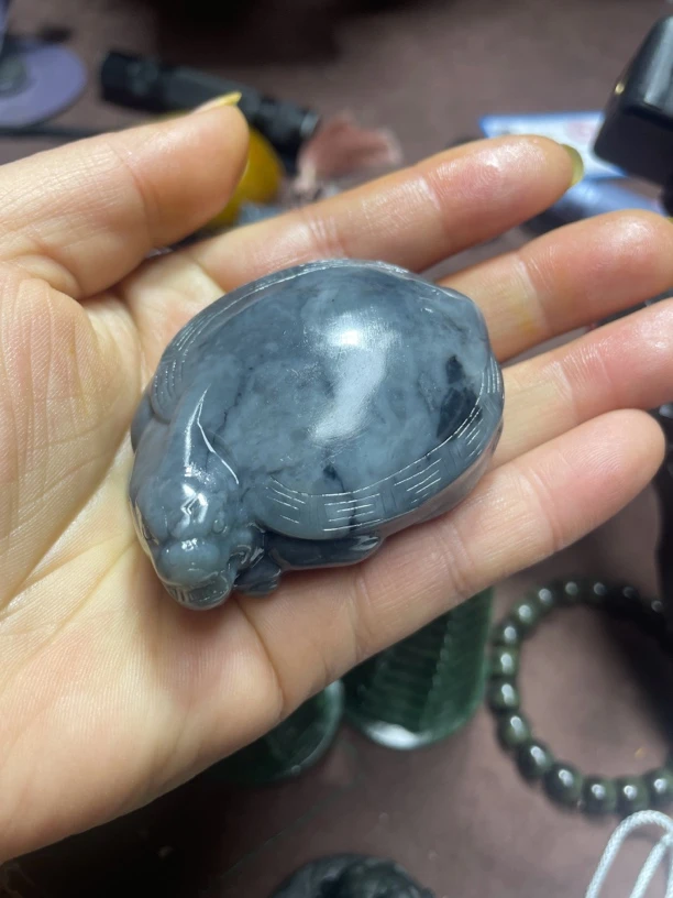 和田玉 把 件 龙龟