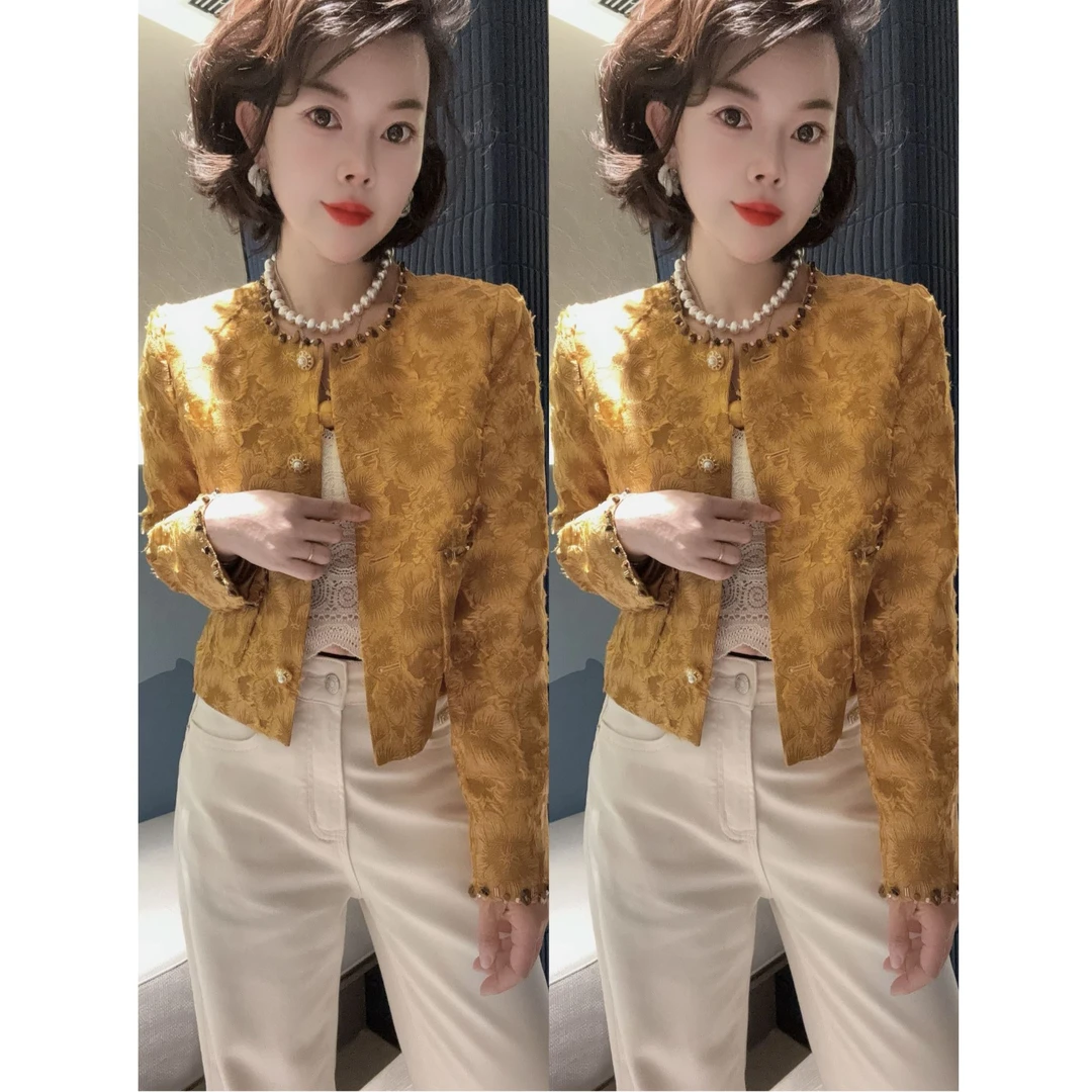 【小韩家】欧货2025春季新款女装时尚气质钩花百搭短款外套