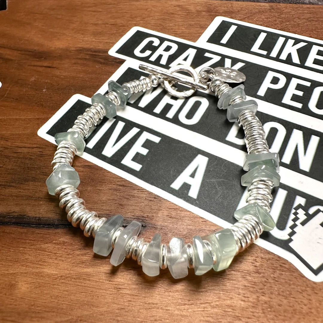 碎镜 Broken mirror 高冰全银手链 天然缅甸翡翠 贡山商店