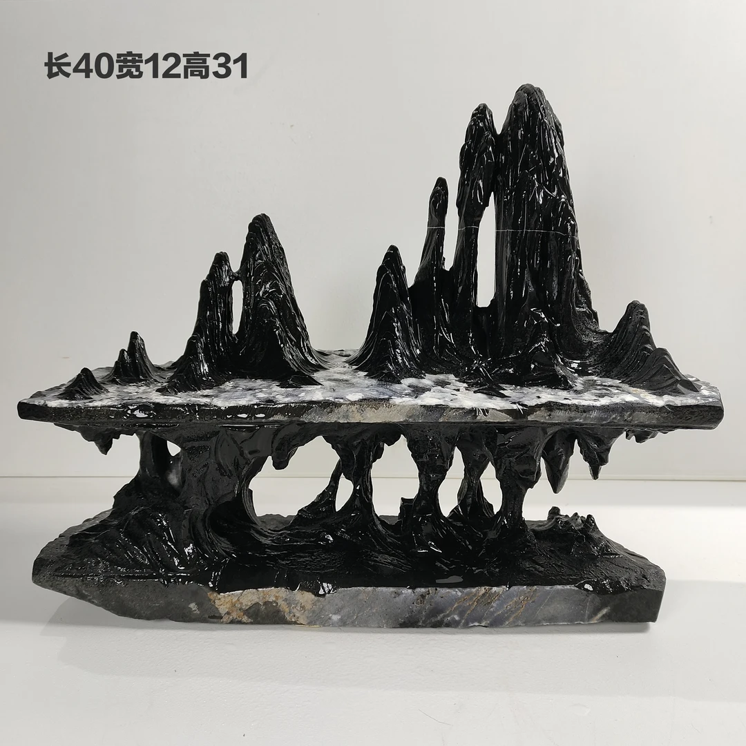 鱼缸造景桌面装饰靠山石大气美观