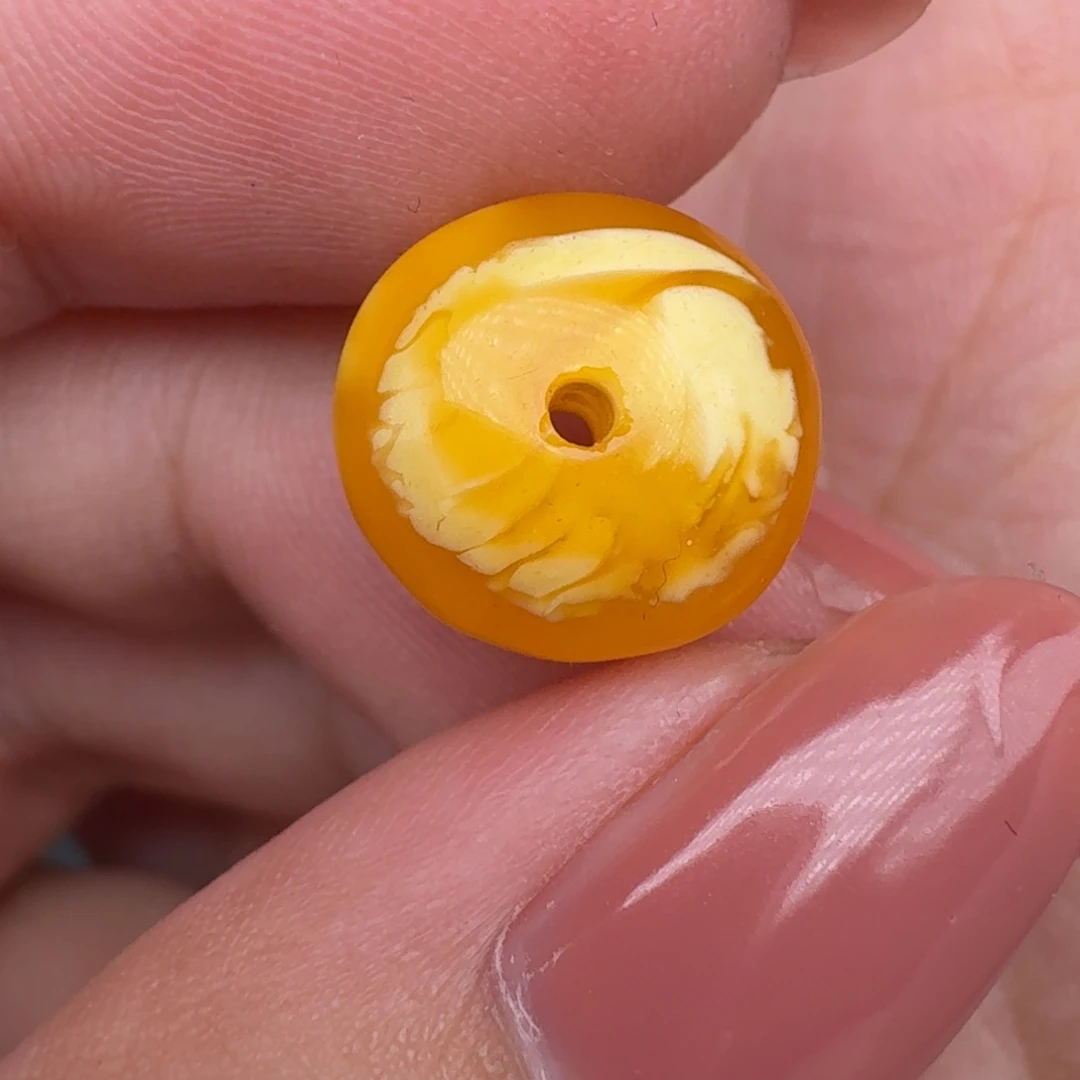 蜜蜡颈饰未镶嵌直径12.5左右妖花算盘不退不换