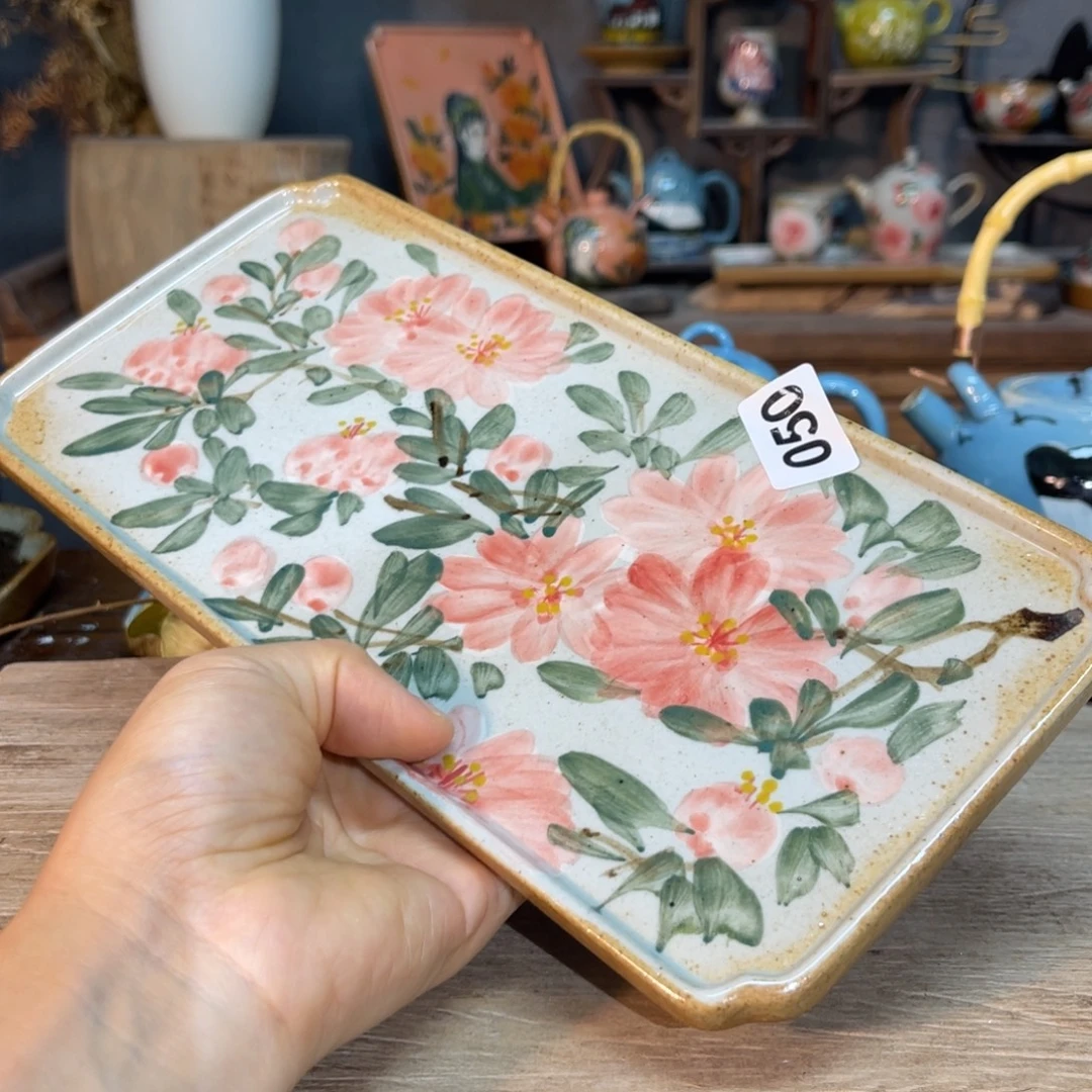 壶素浅陶瓷手工手绘