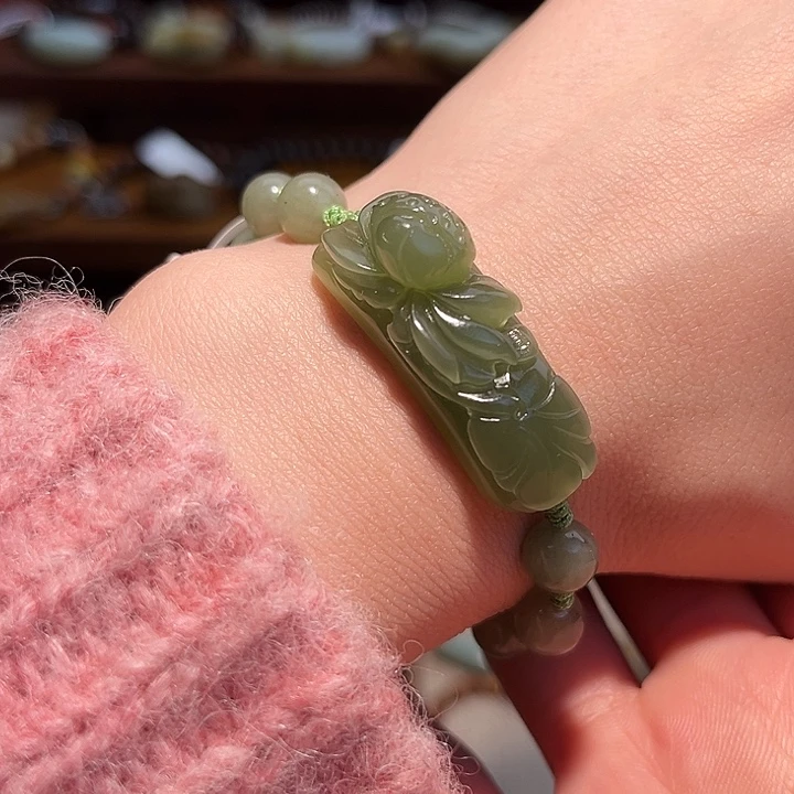 和田玉未镶嵌手链