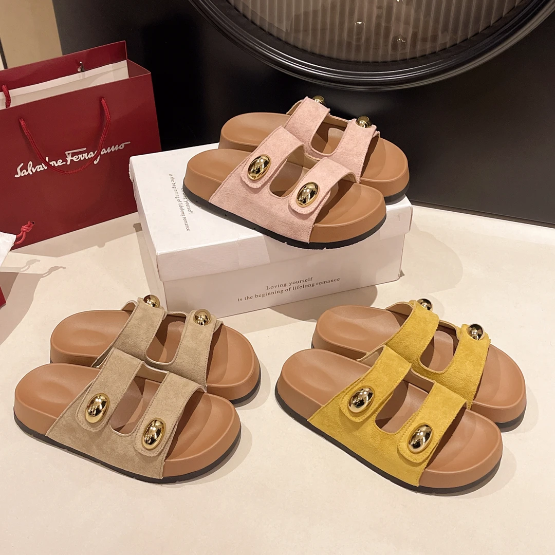 爆款ins厚底勃肯一字拖鞋女外穿2025夏季新款凉拖海边沙滩凉鞋