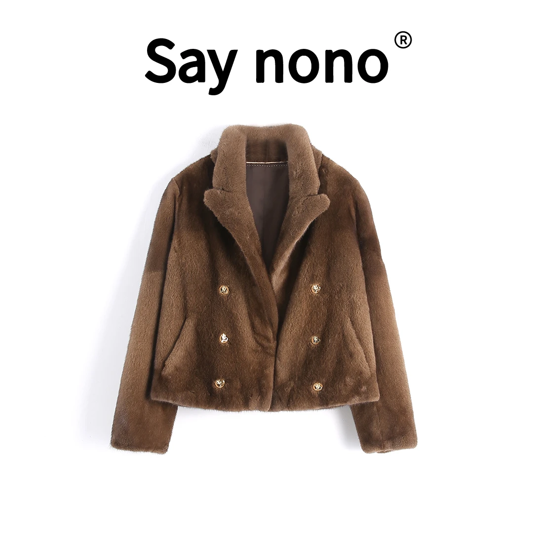 懒猫nono│Saynono 轻奢进口_高定天鹅绒短二水貂皮草 /246216