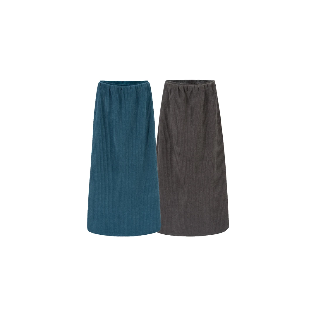 【后海】3559冬季新款加绒质感复古柔软触感竖纹灯芯绒半身裙CY