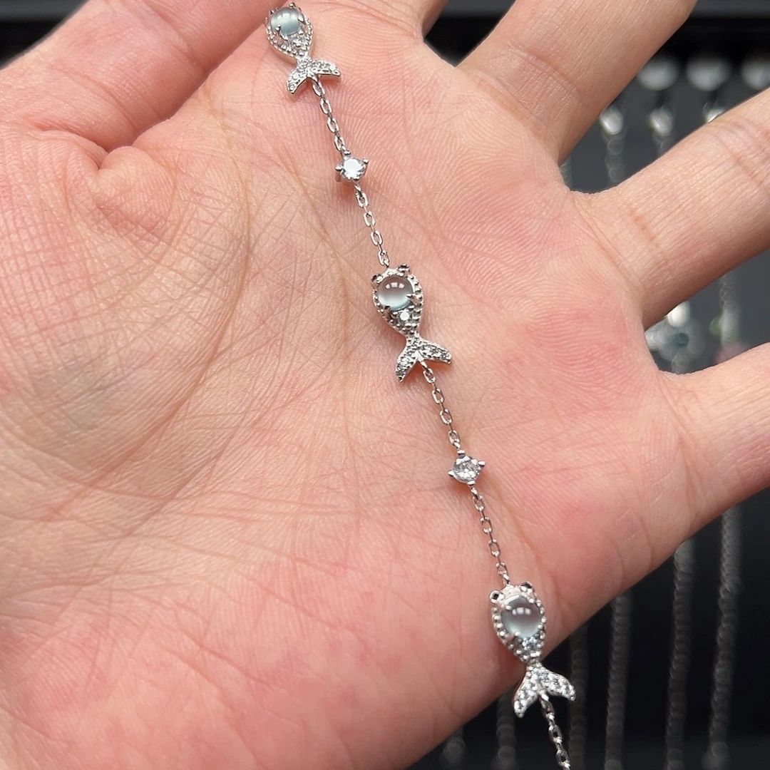 翡翠银S925镶嵌手链