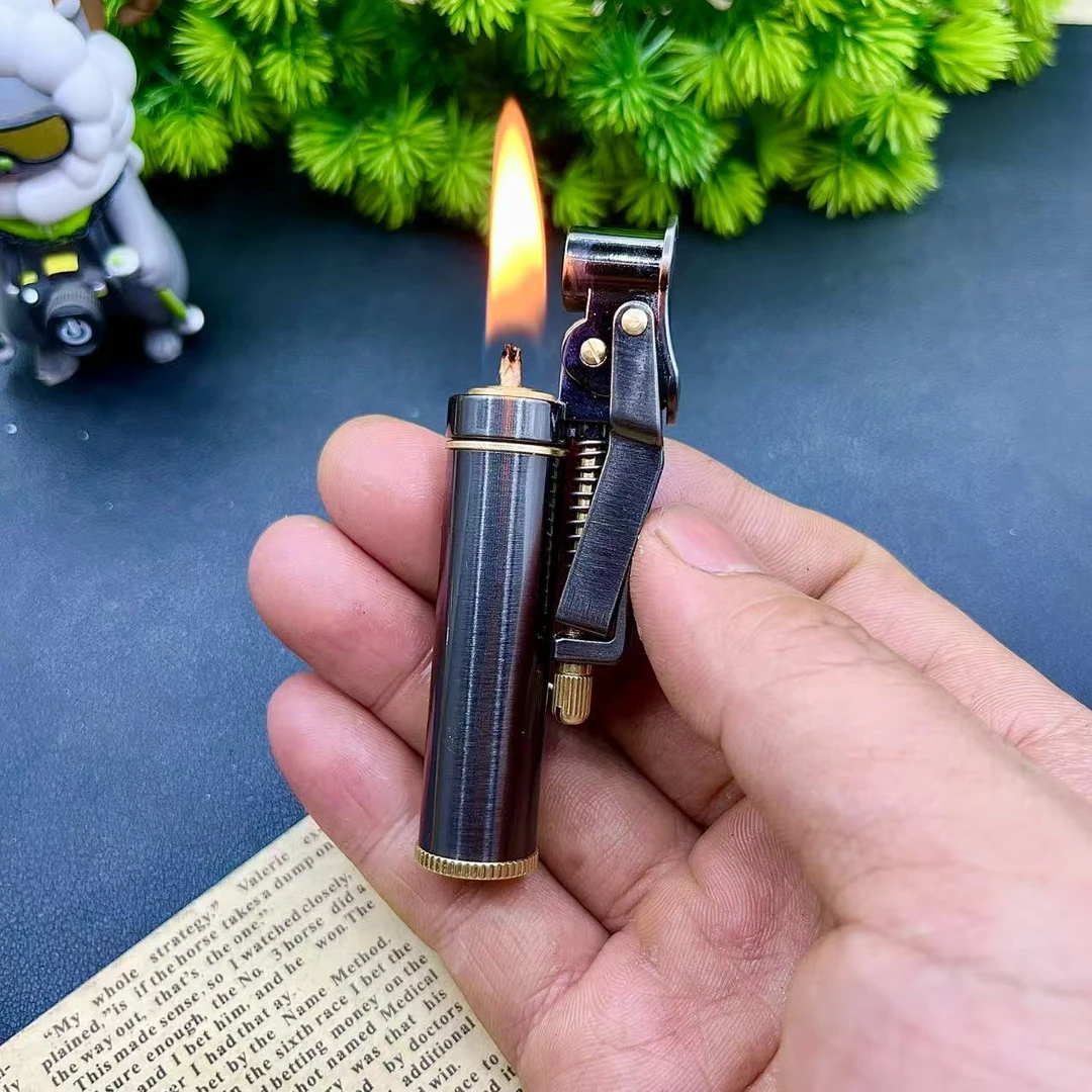 战壕老式砂轮煤油打火机 复古战壕打火机 按压一键点火打火机包邮