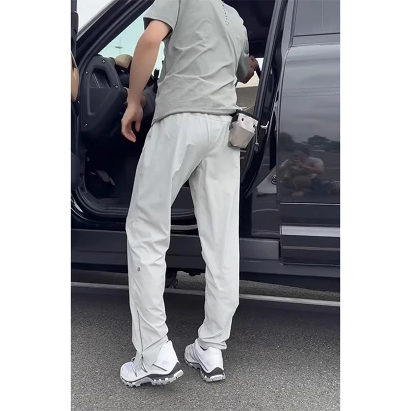 轻量化侧拉链裤子男款夏季薄款软壳冲锋裤户外冰丝速干小脚直筒裤