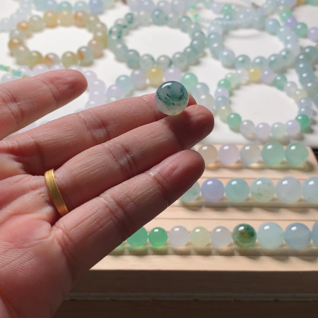 翡翠未镶嵌手链天然翡翠卡13单珠