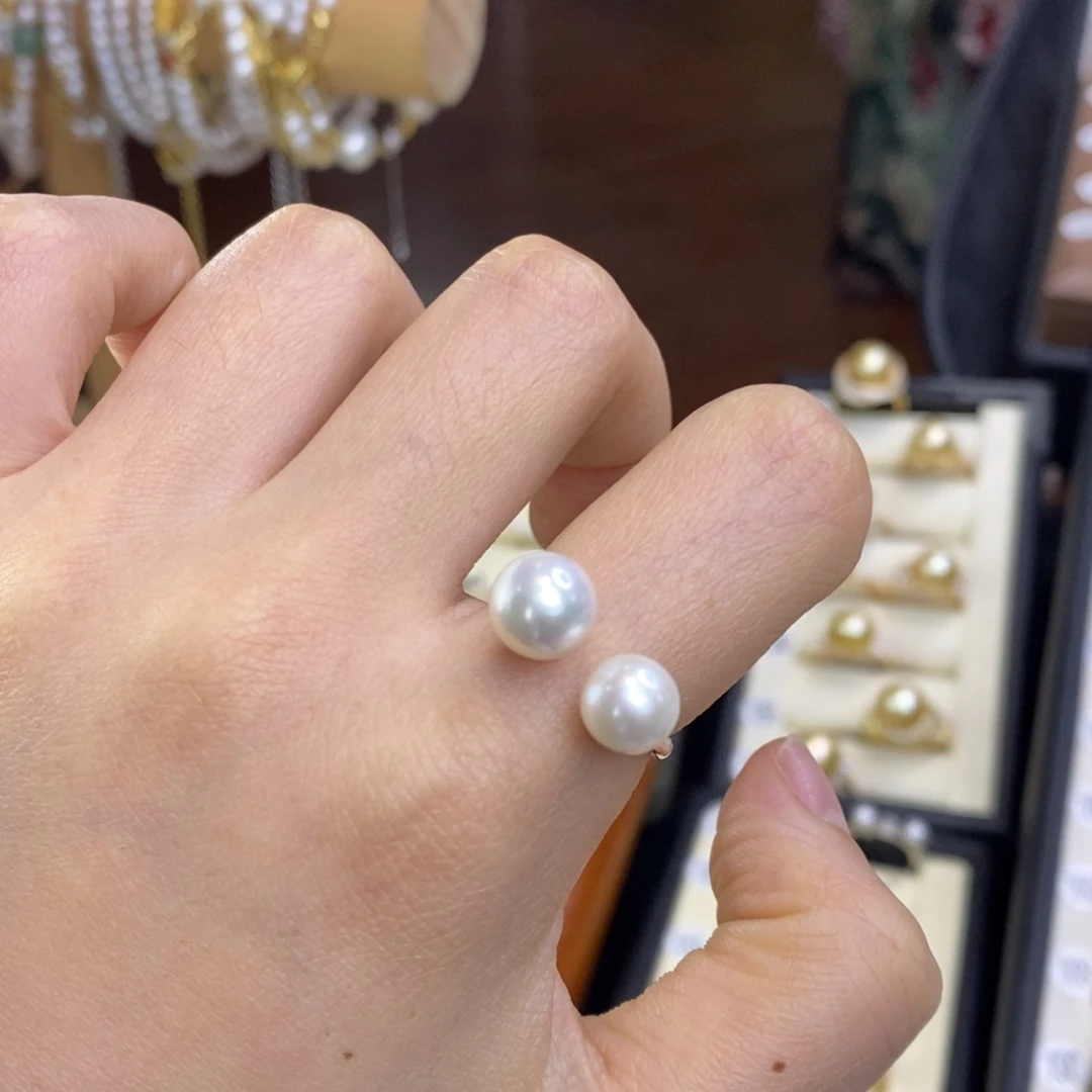银S925镶嵌淡水珍珠戒指特价