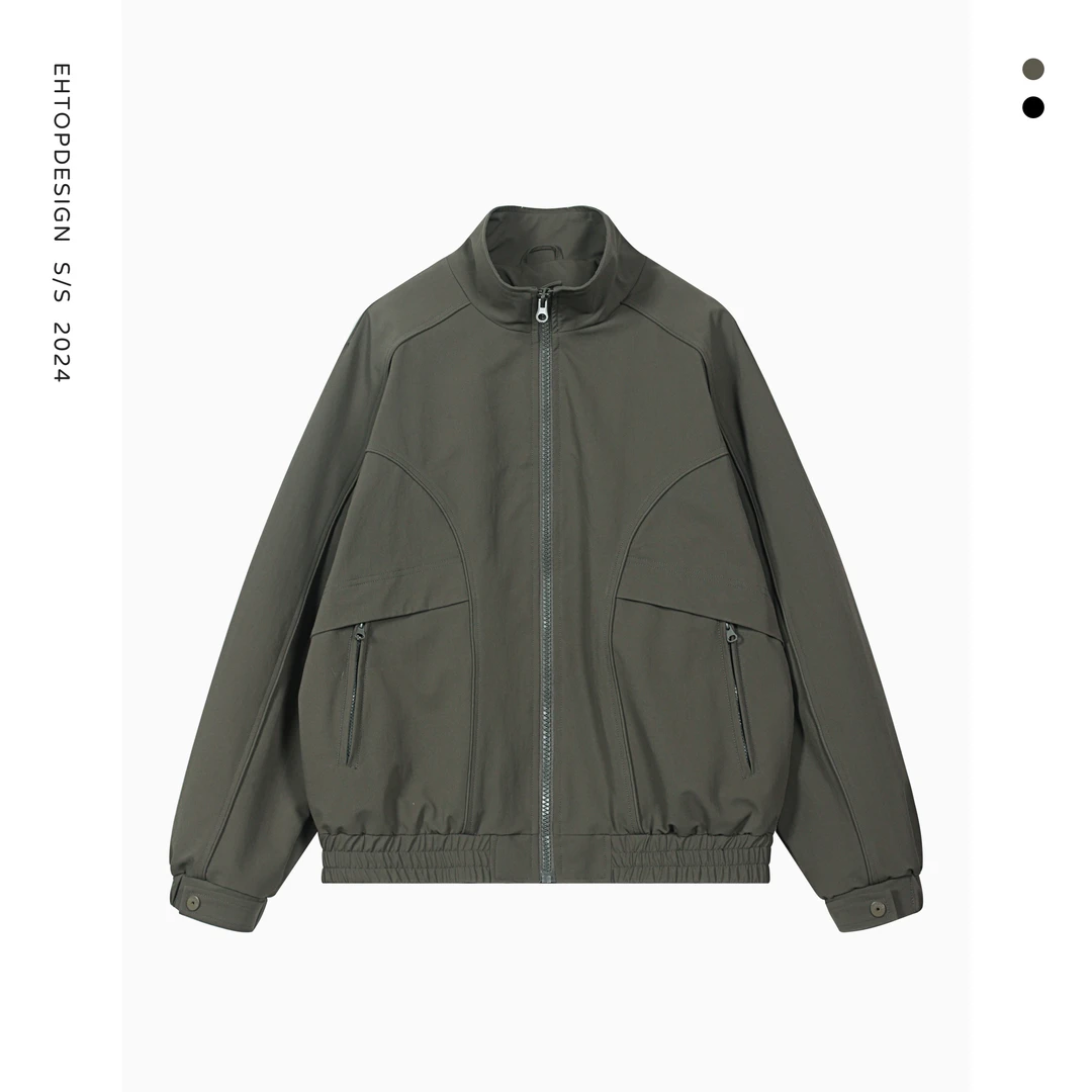 春季新款立领户外简约外套休闲宽松时尚百搭男女同款夹克2271-3