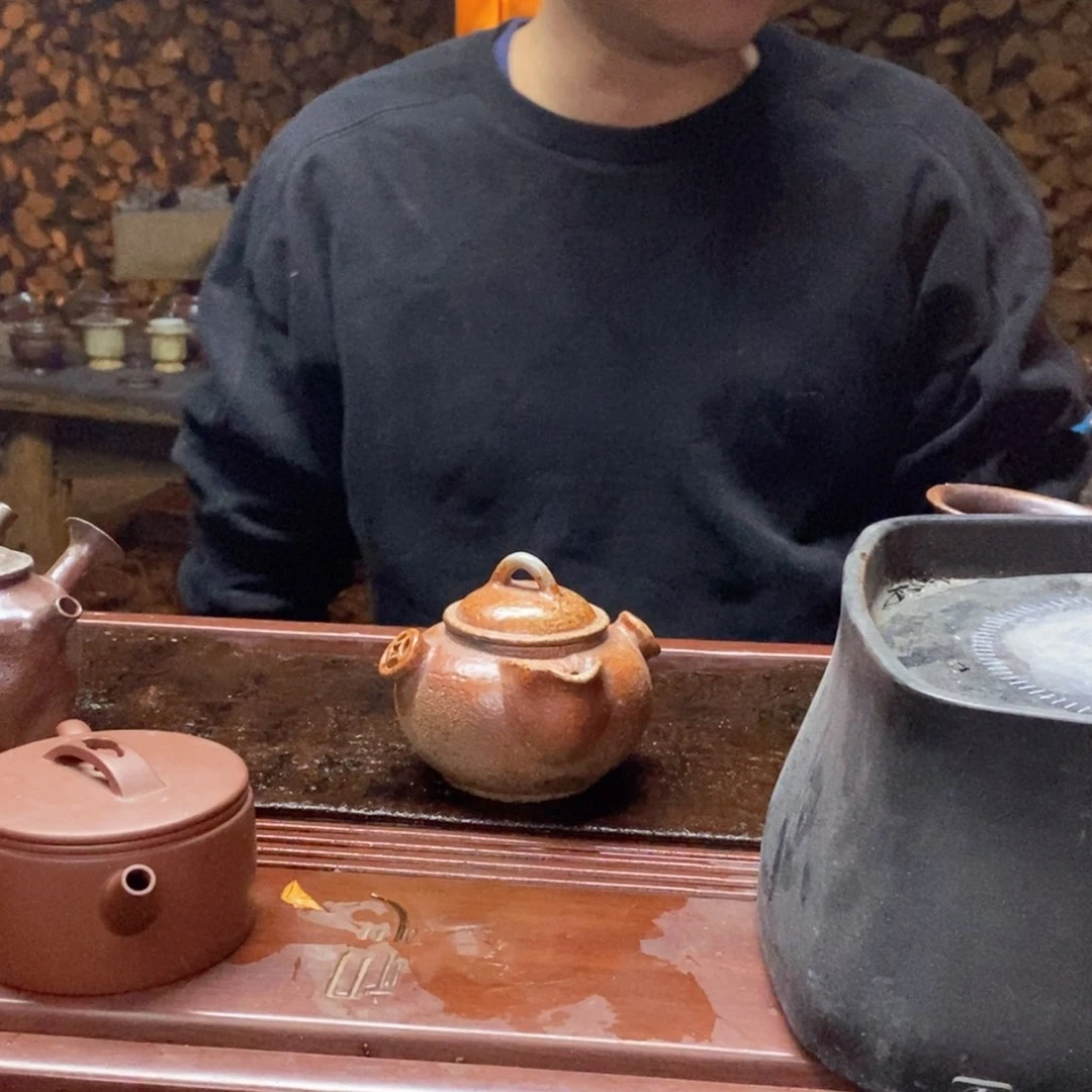 紫砂柴烧见**探河豚宝瓶