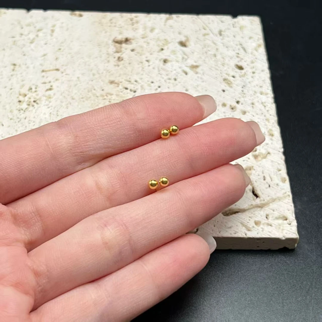 【北野珠宝】圆珠耳钉-B221H-87多样性发一2.5mm+