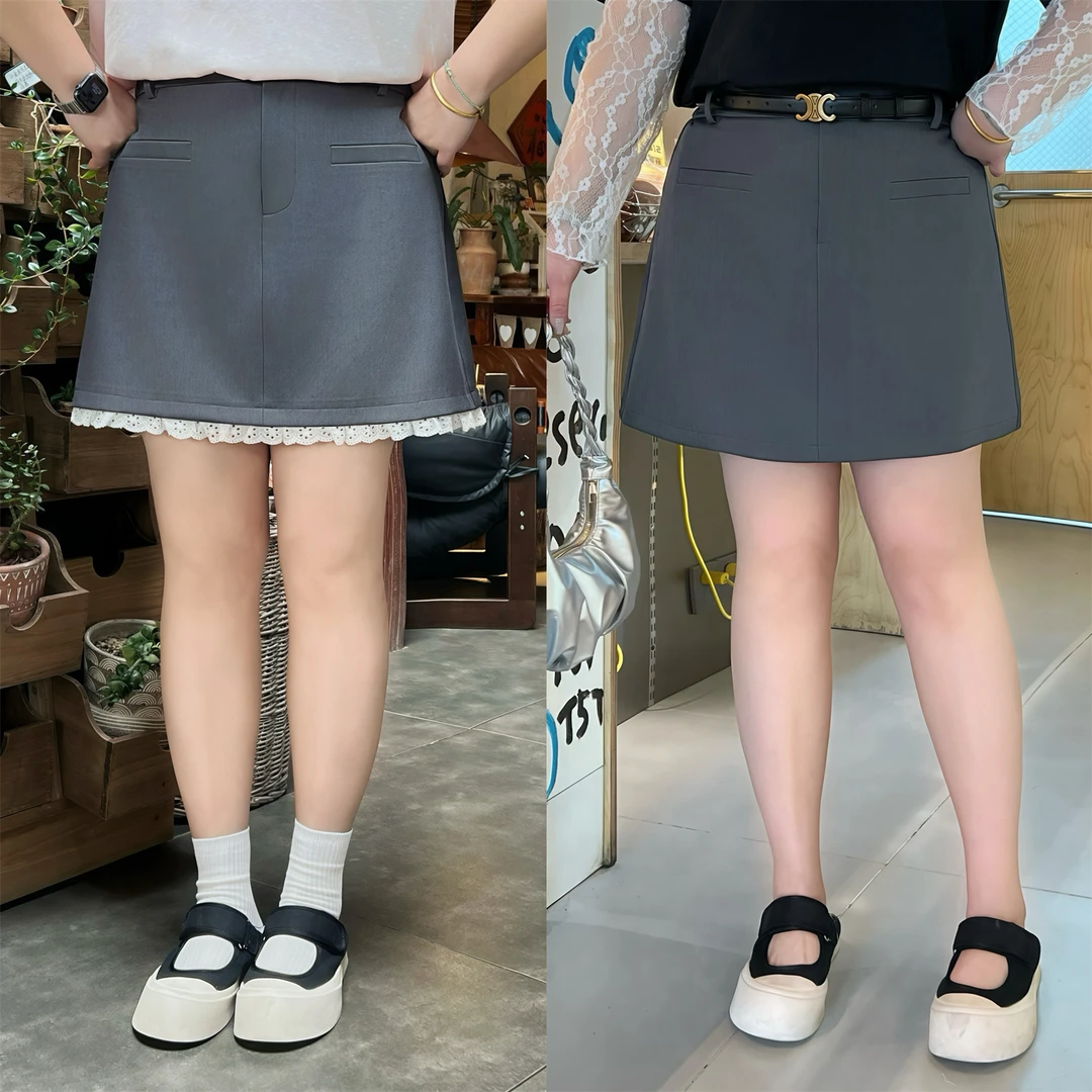 星雾盐渍 / 御姐范a字包臀半身裙9055花契大码200斤胖mm小众显瘦