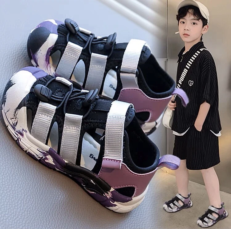 溯溪鞋潮童男童包头镂空凉鞋子2025夏季新款女童沙滩鞋宝宝学步鞋