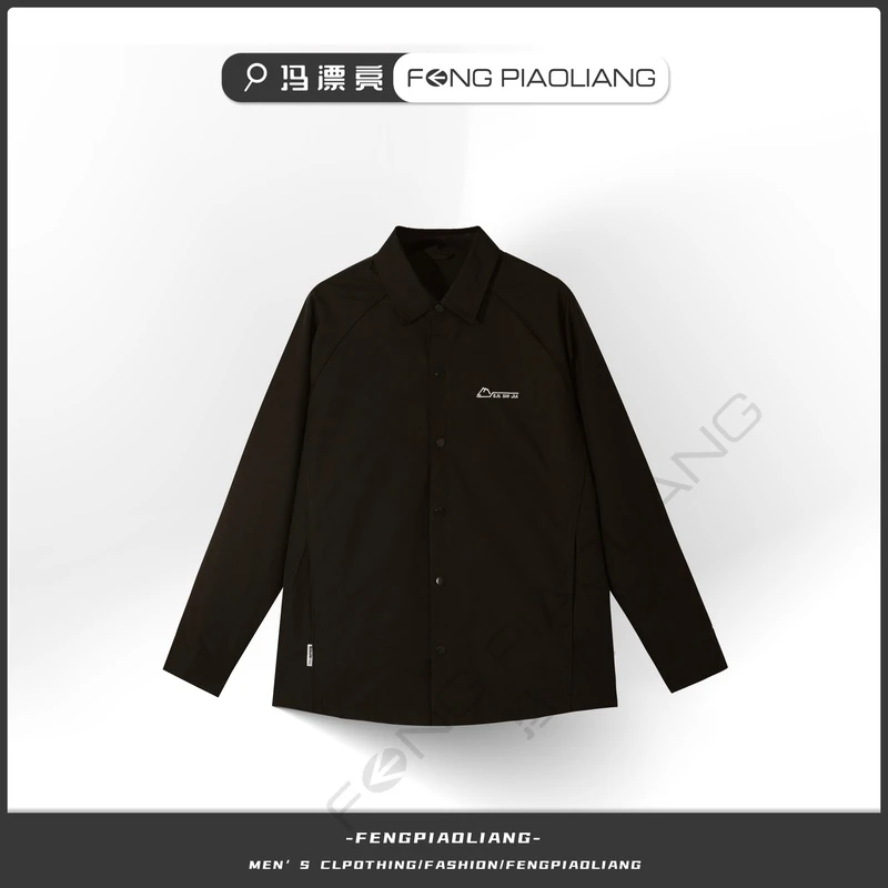 【梦中情衣】春季新款天空之境户外轻奢型男翻领刺绣衬衣外套7738