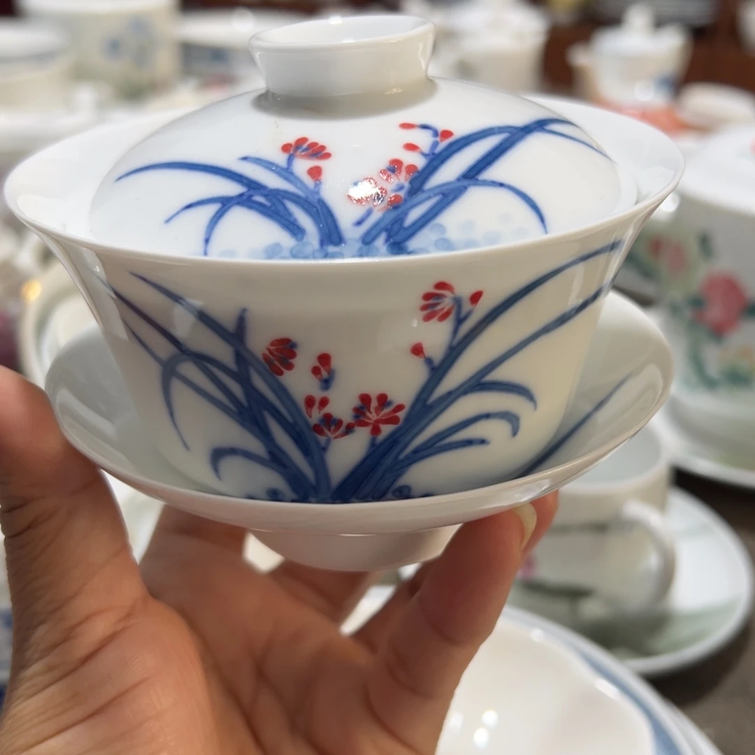 阿***翟醴陵高温瓷手绘180毫升