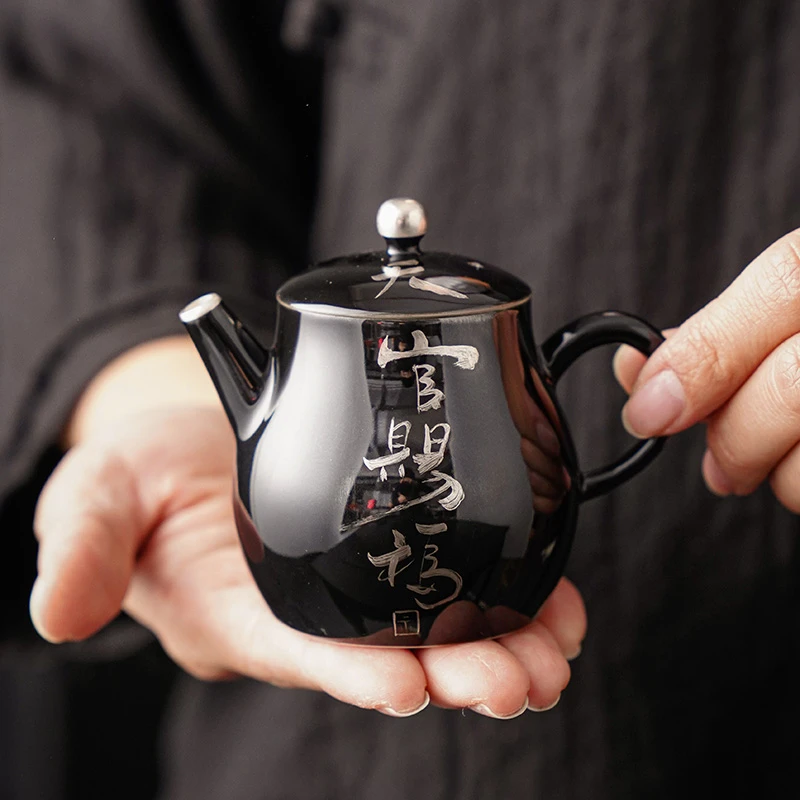 银书法陶瓷秦汉壶茶壶家用手绘功夫茶壶小号个人壶泡茶壶中国风