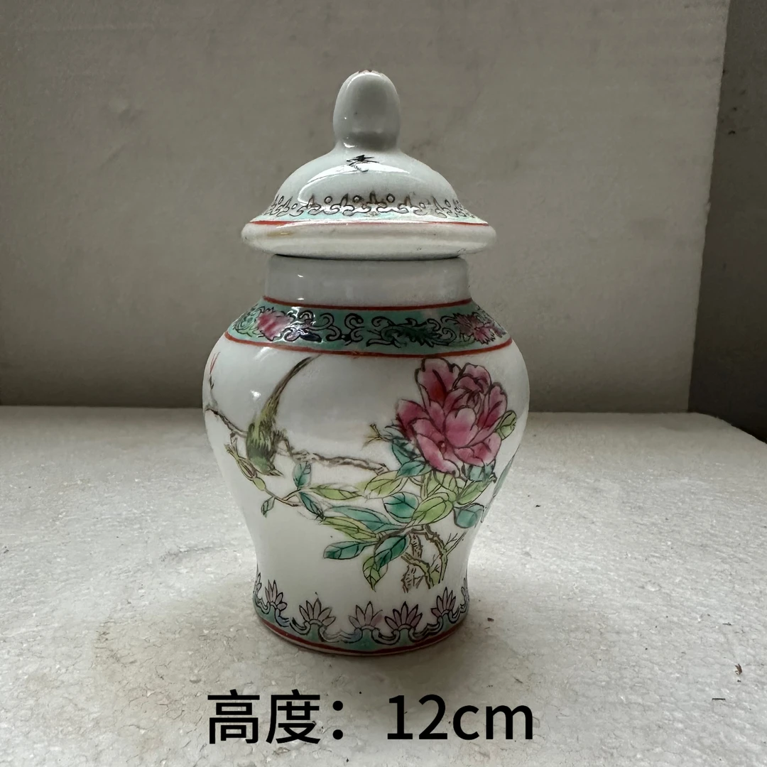 景德镇手绘花鸟将军罐高温陶瓷