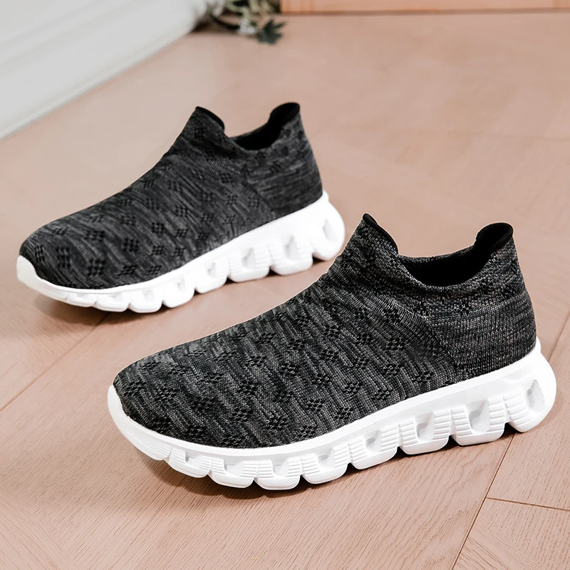 超轻一脚蹬软底跑步袜子鞋缓震运动鞋夏季休闲鞋男女鞋散步健步鞋