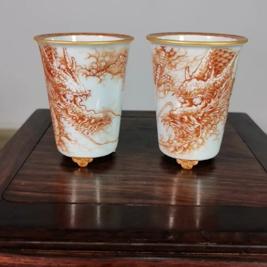 流***汉陶大德堂手工手绘釉盆