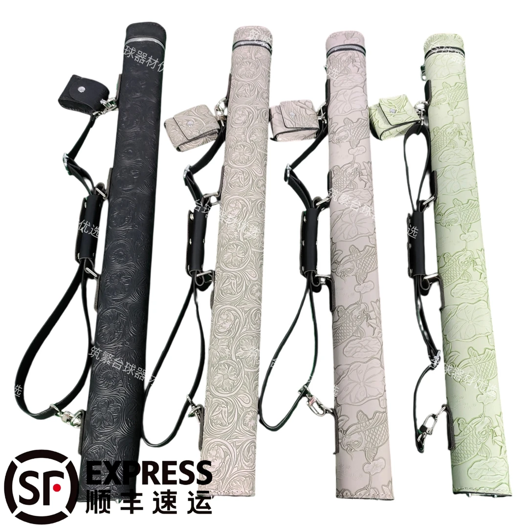 手工缝制浮雕大头两孔台球杆桶杆筒大头杆中式八球大头杆