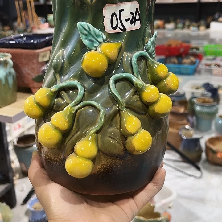 瓷片花盆多肉植物艺术品