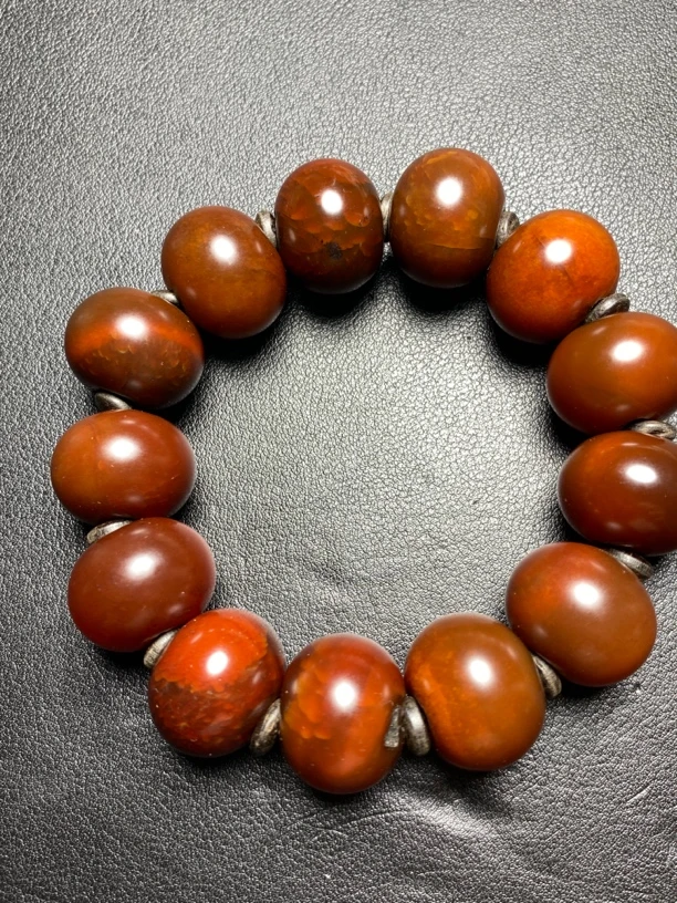 天然老玛瑙圆珠手链玉器珠宝手工雕刻时尚复古个性男女款手串老货