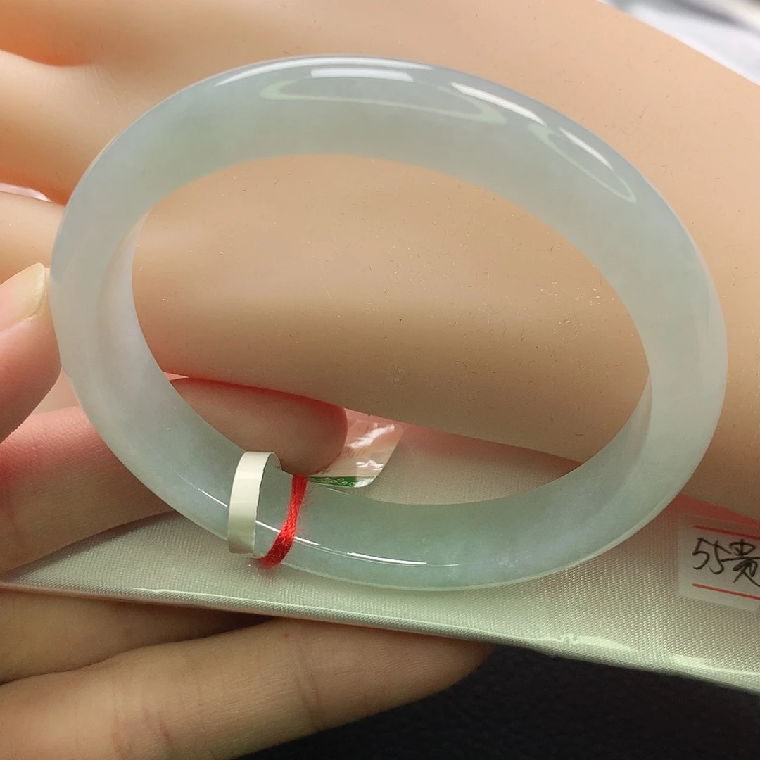 翡翠未镶嵌手镯贵妃55完美