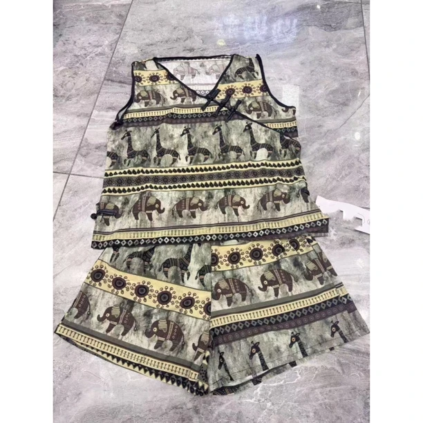 2541-2025年夏季新款时尚洋气显瘦居家室外两穿薄款上衣+短裤