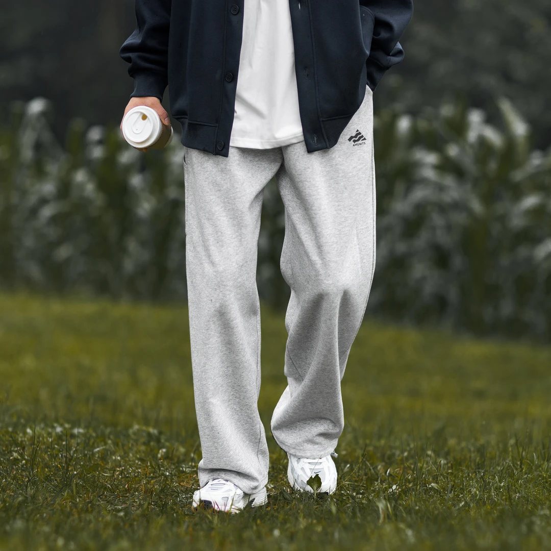 日系休闲宽松长裤男春季新款可束脚简约直筒卫裤