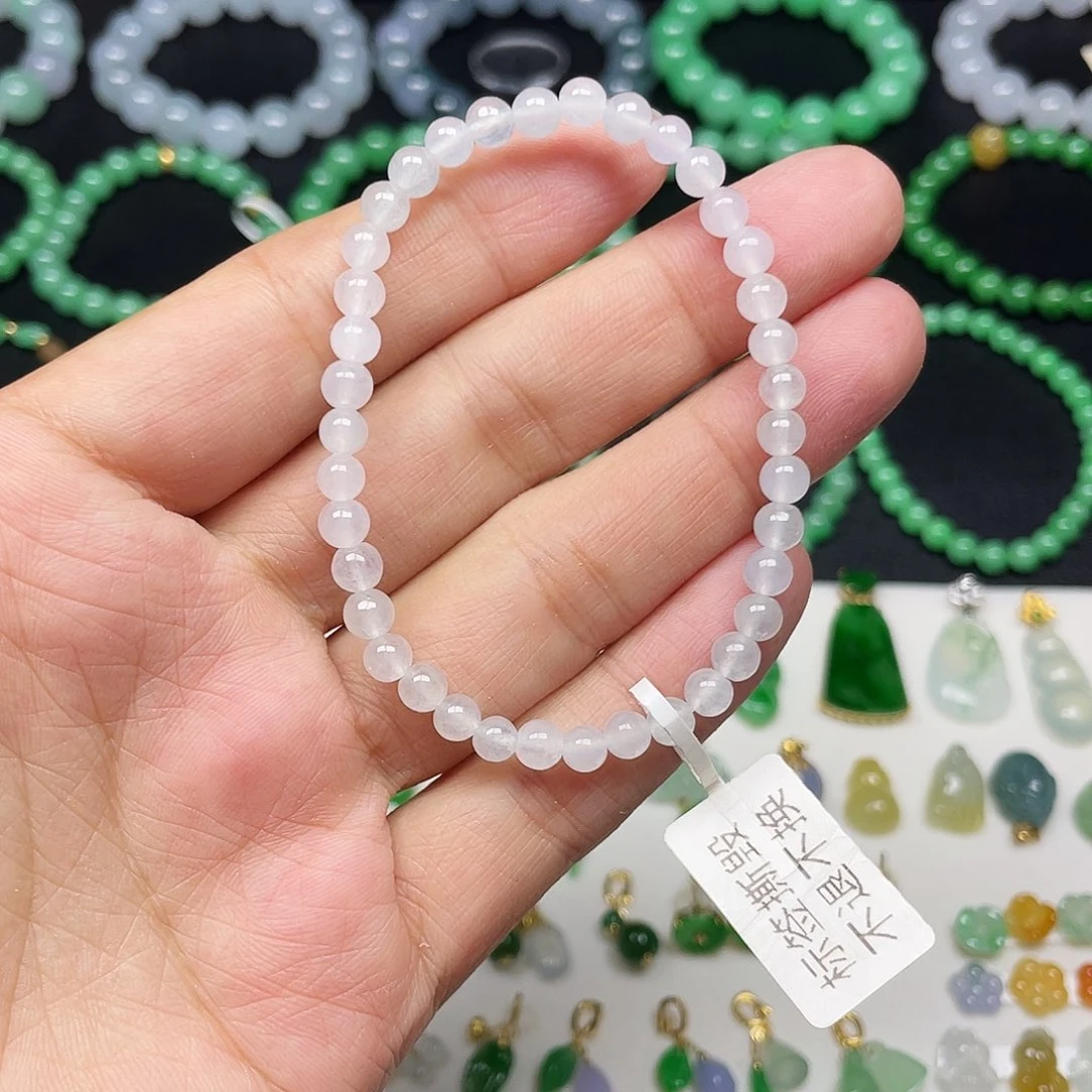 翡翠未镶嵌手链天然缅甸翡翠A货卡4.9