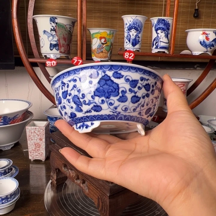 墨奈手绘陶瓷花盆