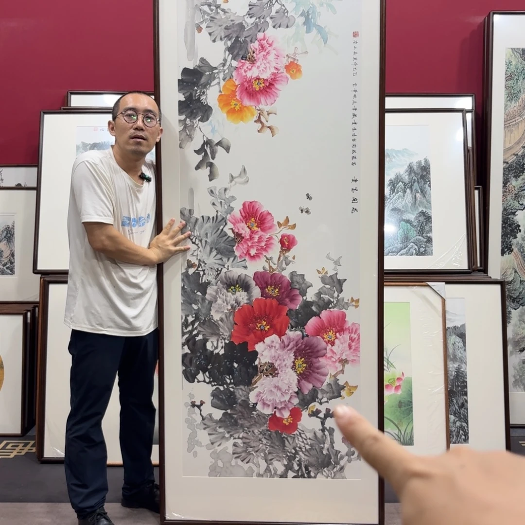 国画手绘作品带框210/80